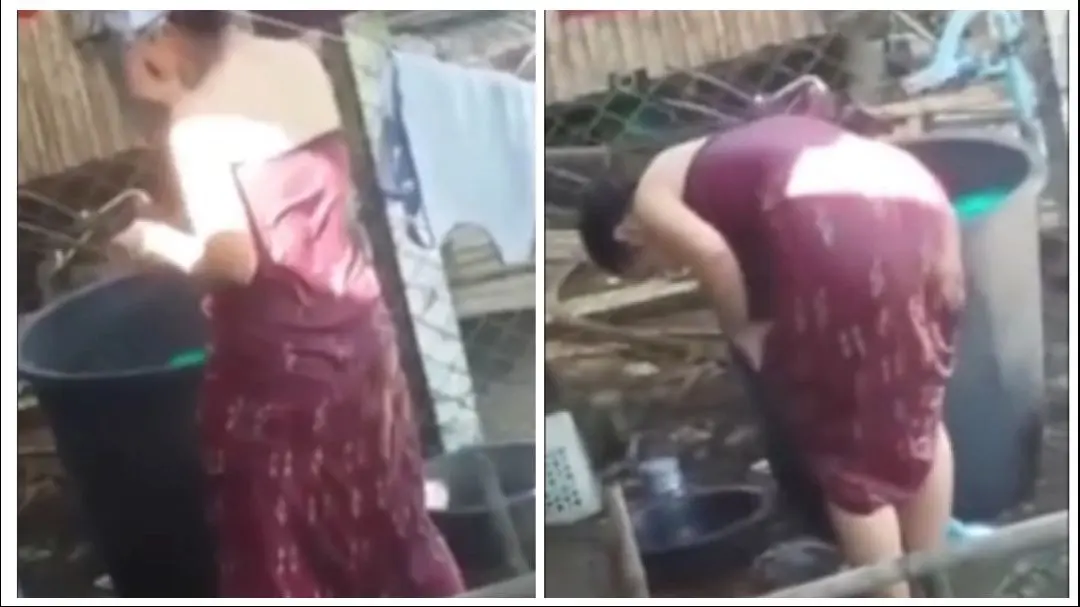 ရေချိုးချောင်းရိုက် (၂) – A Girl Outdoor Shower – မြန်မာအောကားအာခိုက်