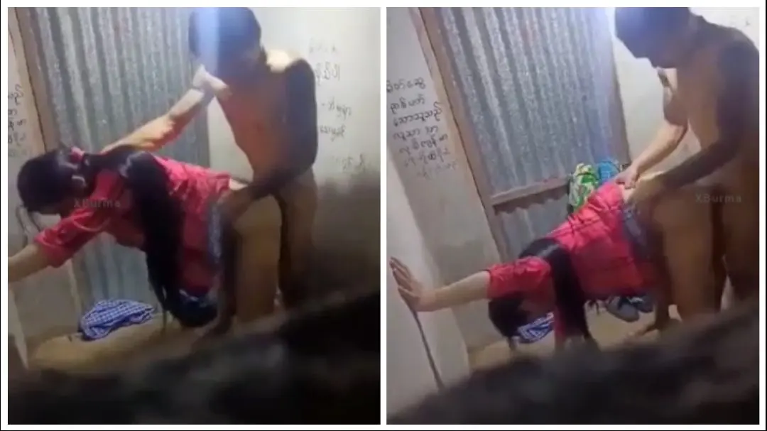အိမ်သာထဲကုန်းတဲ့ ဆံရှည်မလေး – Couple Standing Doggy Sex In The Toilet – Myanmar Video