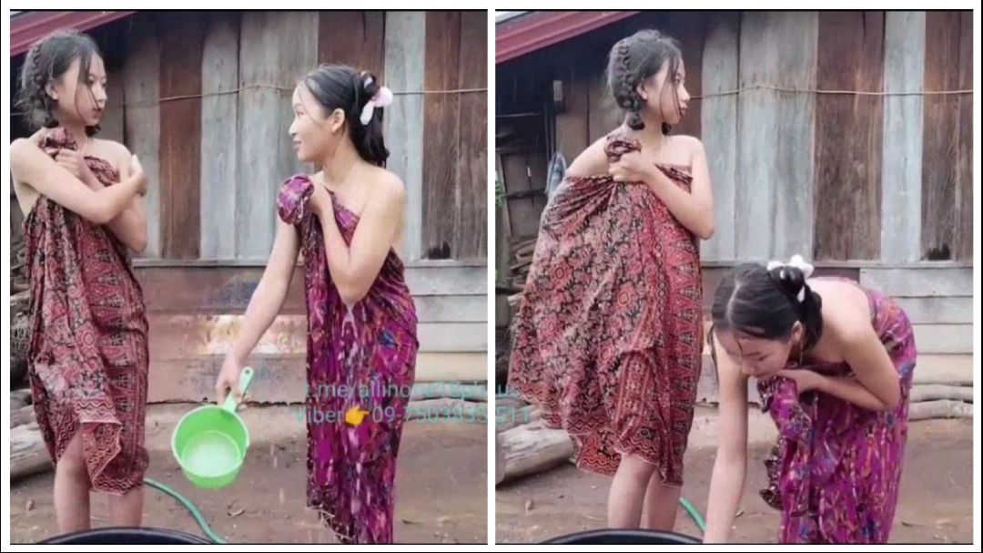 တိုင်းရင်းသူလေးနှစ်ယောက် အပြင်ဘက်မှာ ရေချိုးပြနေတဲ့ကား – Myanmar Porn Archive